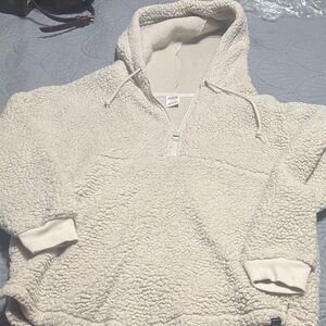 Victoria's Secret Cream Zip-Up Sherpa Sweater
